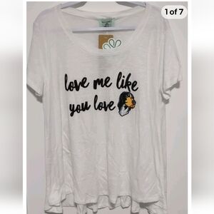 Judith March Women's Top Blouse Oversized Large Love Me Like You Love 🐕 Dog